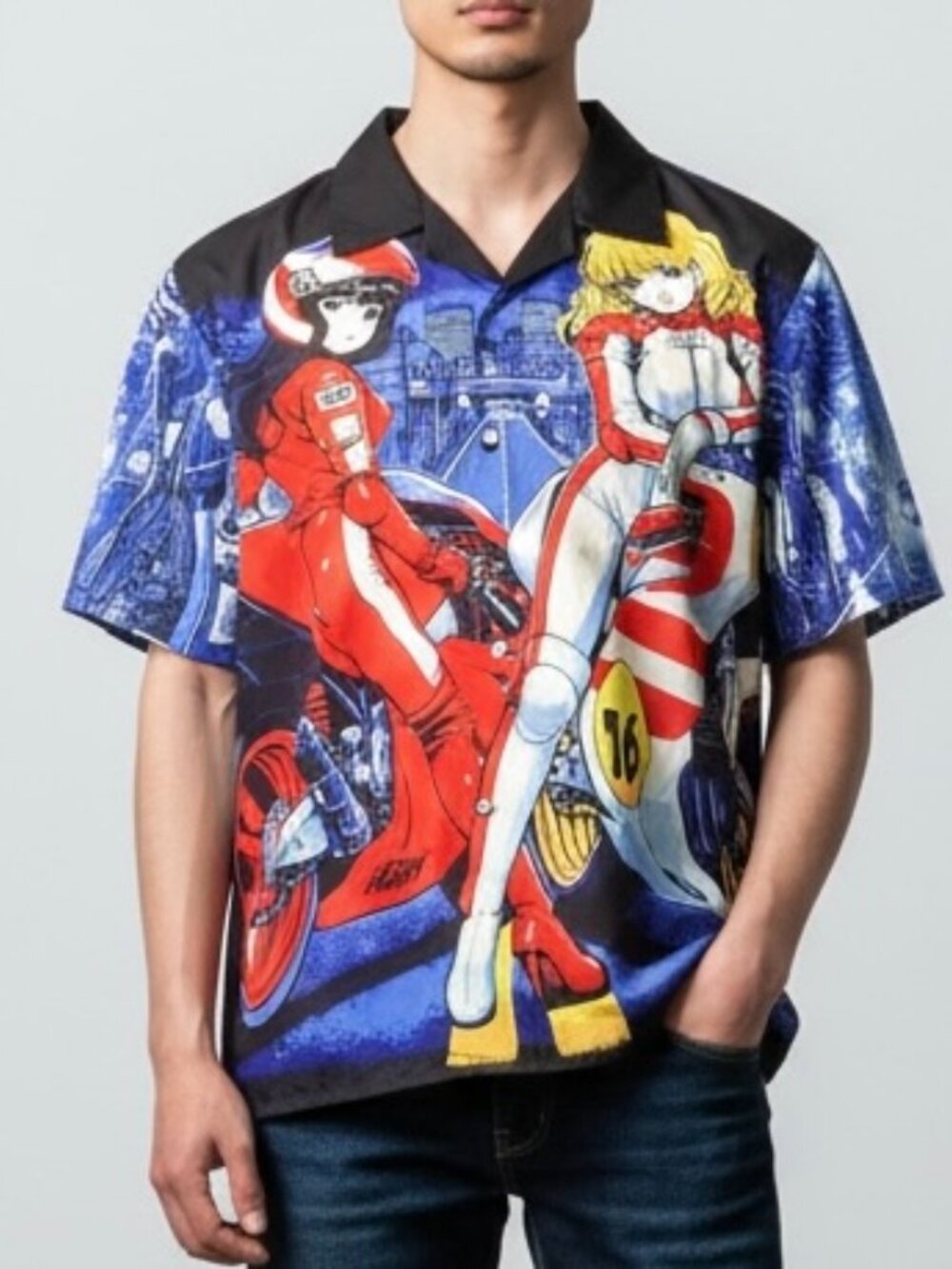 NEW Brand Makers Group Ikigai Anime Riders Button Up Shirt Men’s Medium NWT‎
